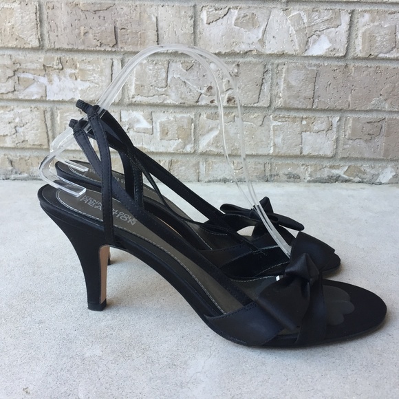 Kenneth Cole Reaction Strappy Bow Black Heels 9.5 - Picture 2 of 8
